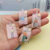 10Pcs Mixed Geometric Villain Resin Charms Earring Bracelet Hair DIY Accessories