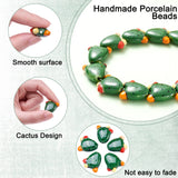 10Pcs Green Cactus Porcelain Beads DIY Jewelry Making Findings