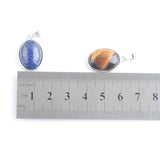 10Pcs Mixed Natural Gemstone Tiny Oval Pendants Opal Aventurine Charms