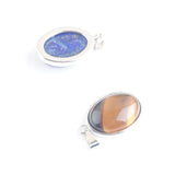 10Pcs Mixed Natural Gemstone Tiny Oval Pendants Opal Aventurine Charms