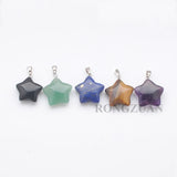 10Pcs Mixed Stone Charms Pendants Crystal Opal Beads Necklace Earrings DIY