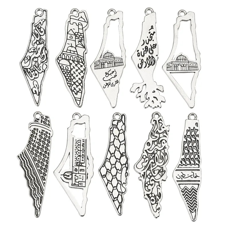 10Pcs Mixed Vintage Silver House Letter Alloy Charms Pendents DIY Jewelry Acc