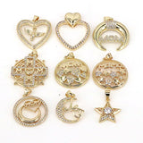 10Pcs Mom Charms for Jewelry Making Copper Zirconia Necklace Supplies
