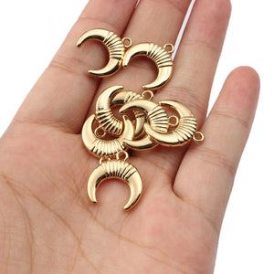 10Pcs Moon Crescent Charms Alloy Pendnats DIY Jewelry Making Accessories