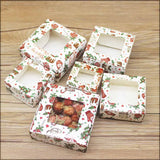 10Pcs Marbling Pattern Paper Christmas Box with Window for Candy Wedding Favors