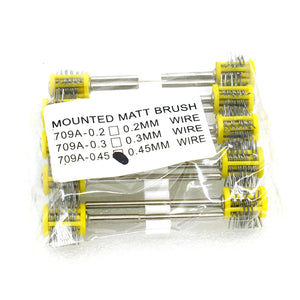10Pcs Mounted Matt Brushes 0.45MM Wire Yellow Wire Maximat Pro-Texturning Brush
