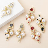 10Pcs Rhinestone Pearl Lace Charm Pendant Double Links Diy Necklace Earrings