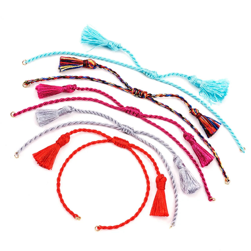 10Pcs Multicolor Tassel Bracelet Making For Women