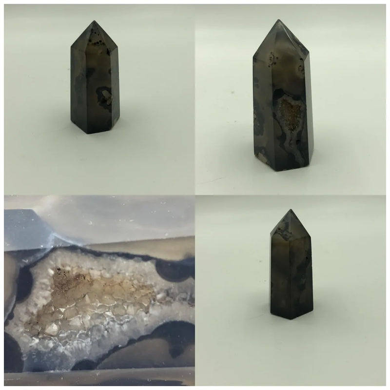 10Pcs Natural Crystal Raw Stone Sakura Agate Column Band Crystal Precipitation