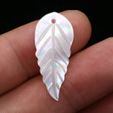 10Pcs Shell Leaf Shape Beads Charm Pendant Jewelry Making