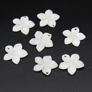 10Pcs Mother Of Pearl Shell Flower Beads DIY Jewelry Making