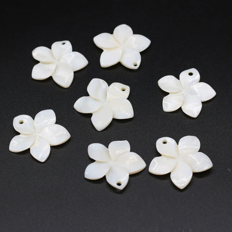 10Pcs Mother Of Pearl Shell Flower Beads DIY Jewelry Making