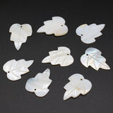 10Pcs Mother Of Pearl Shell Leaf Pendant Beads DIY Jewelry Making