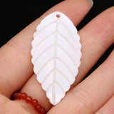 10Pcs Mother Of Pearl Shell Leaf Pendant Beads DIY Jewelry Making