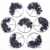 10Pcs Natural Stone 30mm Mix Quartz Crystal Lapis Tree of Life Pendant
