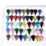 10Pcs Natural Stone Conical Point Necklaces - Healing Crystal