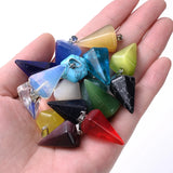 10Pcs Natural Stone Conical Point Necklaces - Healing Crystal