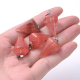 10Pcs Natural Stone Conical Point Necklaces - Healing Crystal