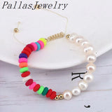 10Pcs Pearl Beads Bracelet Women Colorful Macrame Rope Bracelets