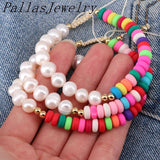 10Pcs Pearl Beads Bracelet Women Colorful Macrame Rope Bracelets