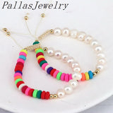 10Pcs Pearl Beads Bracelet Women Colorful Macrame Rope Bracelets