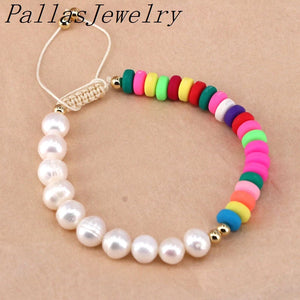 10Pcs Pearl Beads Bracelet Women Colorful Macrame Rope Bracelets