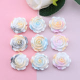 10Pcs 28mm Luminous Resin Flower Cabochons DIY Craft Decoration Roses