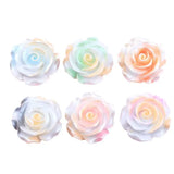 10Pcs 28mm Luminous Resin Flower Cabochons DIY Craft Decoration Roses