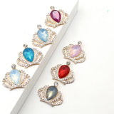10Pcs Alloy Rhinestone Crown Golden Flat Accessories DIY Clothing Hair
