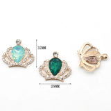 10Pcs Alloy Rhinestone Crown Golden Flat Accessories DIY Clothing Hair