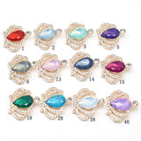 10Pcs Alloy Rhinestone Crown Golden Flat Accessories DIY Clothing Hair