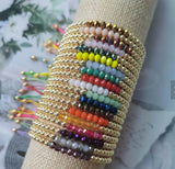 10Pcs Crystal Bead Copper Plated Bracelet Jewelry Gift