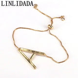 10Pcs Adjustable Initial Letter Charm Bracelet Women Jewelry Gift