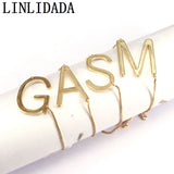 10Pcs Adjustable Initial Letter Charm Bracelet Women Jewelry Gift