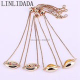 10Pcs CZ Micro Pave Conch Shell Bracelets - Adjustable Chain