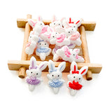 10Pcs BPA-Free Silicone Ballet Rabbit Beads for Jewelry Making