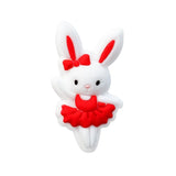 10Pcs BPA-Free Silicone Ballet Rabbit Beads for Jewelry Making