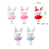 10Pcs BPA-Free Silicone Ballet Rabbit Beads for Jewelry Making