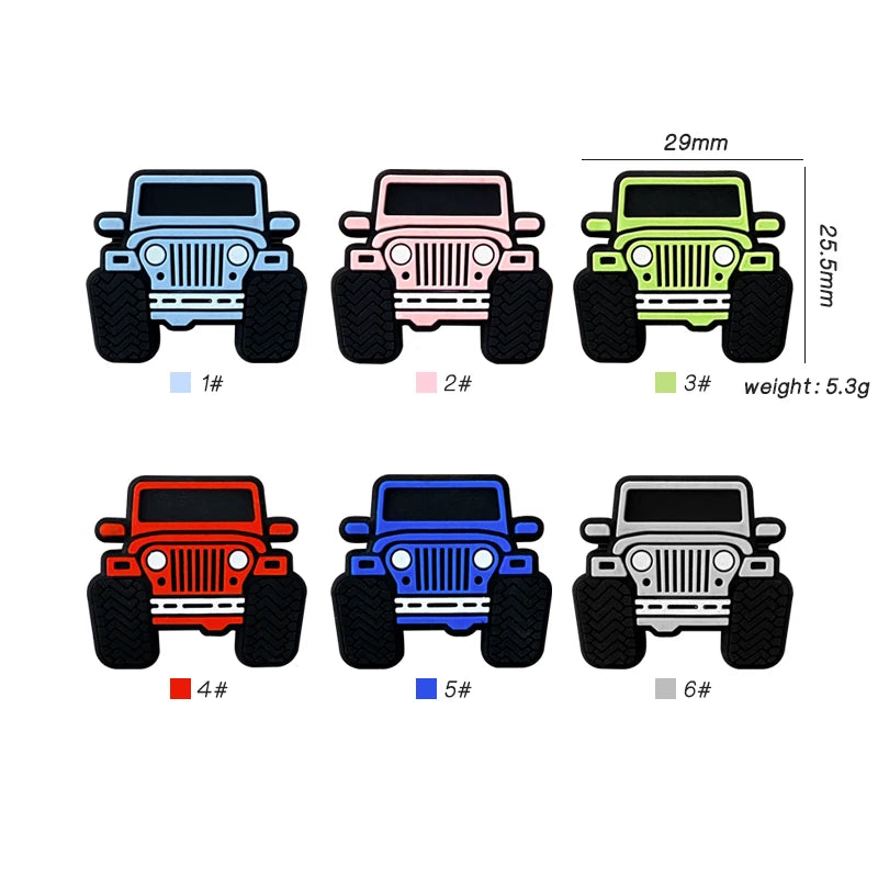 10Pcs Baby Silicone Beads Mini Jeep Car Pacifier Chain Bracelet Jewelry