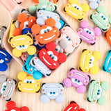 10Pcs Cartoon Car Silicone Beads for Jewelry Making