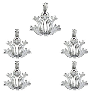 10Pcs Frog Pearl Cage Locket Aromatherapy Essential Oil Diffuser Necklace DIY