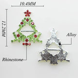 10Pcs Christmas Tree Buckles Rhinestone Decoration DIY Clothing Accessory