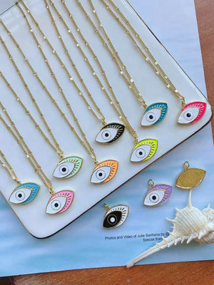 10Pcs Eye Enamel Pendant Charm Pendants Jewelry Making Supplies