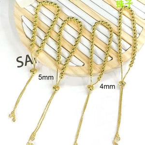 10Pcs Adjustable Gold Bead Bracelet Women Jewelry