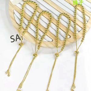 10Pcs Adjustable Gold Bead Bracelet Women Jewelry