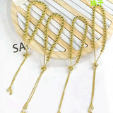 10Pcs Adjustable Gold Bead Bracelet Women Jewelry