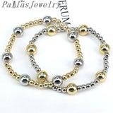 10Pcs Silver Plated Ball Beads Bracelet Vintage Charm Bracelets Men Women
