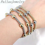10Pcs Silver Plated Ball Beads Bracelet Vintage Charm Bracelets Men Women