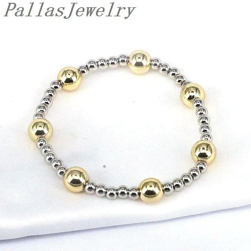 10Pcs Silver Plated Ball Beads Bracelet Vintage Charm Bracelets Men Women
