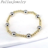 10Pcs Silver Plated Ball Beads Bracelet Vintage Charm Bracelets Men Women